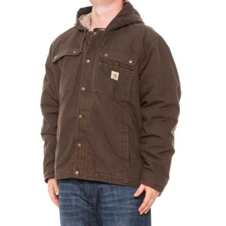 Carhartt 103826 Relaxed Fit Washed Duck Utility Jacket - Sherpa Lined, Factory Seconds in Dark Brown