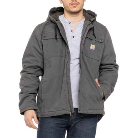 Carhartt 103826 Relaxed Fit Washed Duck Utility Jacket - Sherpa Lined, Factory Seconds in Gravel