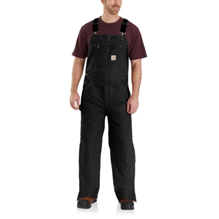 Men's Waterproof Rain Bib Convertible Workwear Trousers Work Fishing Bib  Pants Straight Leg Pants Breathable Overalls (Black, L)