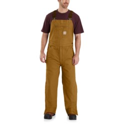 Carhartt 104031 Big and Tall Washed Duck Bib Overalls - Quilt Lined, Insulated, Factory Seconds in Carhartt Brown