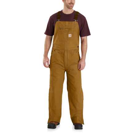 Carhartt 104031 Quilt-Lined Washed Duck Bib Overalls - Insulated, Factory Seconds in Carhartt Brown