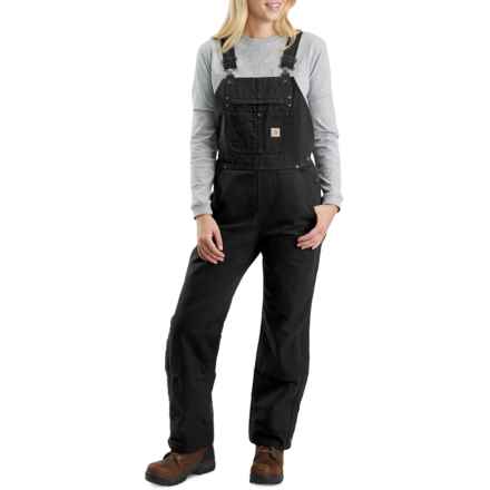 Carhartt 104049 Washed Duck Quilt-Lined Bib Overalls - Insulated in Black