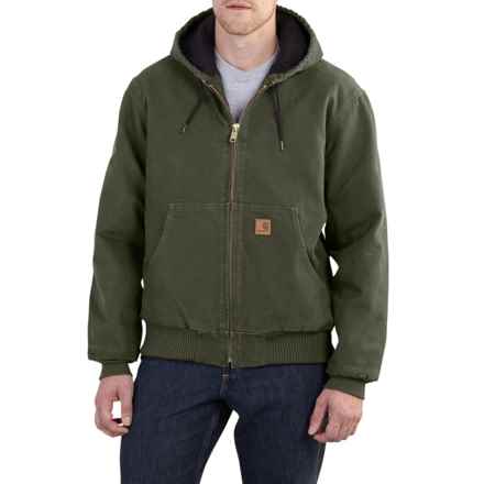 Carhartt 104050 Big and Tall Flannel-Lined Sandstone Active Jacket - Insulated, Factory Seconds in Moss