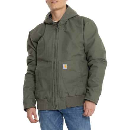 Carhartt 104050 Big and Tall Loose Fit Flannel-Lined Sandstone Active Jacket - Insulated, Factory Seconds in Moss