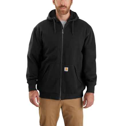 Carhartt 104078 Big and Tall Rain Defender® Loose Fit Thermal-Lined Hoodie - Full Zip, Factory Seconds in Black