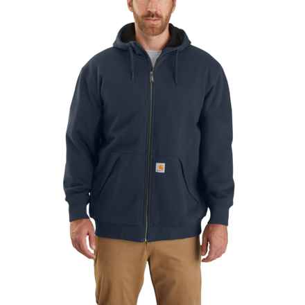 Carhartt 104078 Big and Tall Rain Defender® Loose Fit Thermal-Lined Hoodie - Full Zip, Factory Seconds in New Navy