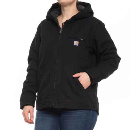 Carhartt 104292 Washed Duck Jacket - Sherpa Lined, Factory Seconds in Black
