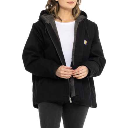 Carhartt 104292 Washed Duck Jacket - Sherpa Lined in Black