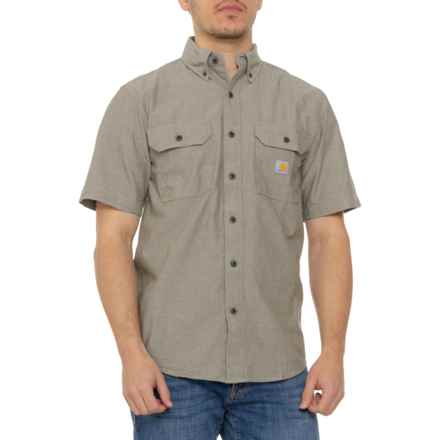 Carhartt 104369 Loose-Fit Midweight Chambray Shirt - Short Sleeve in Dusty Olive Chambray