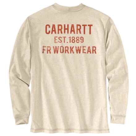 Carhartt 104372 Flame-Resistant Force® Original Fit Graphic T-Shirt - Long Sleeve in Light Khaki Heather