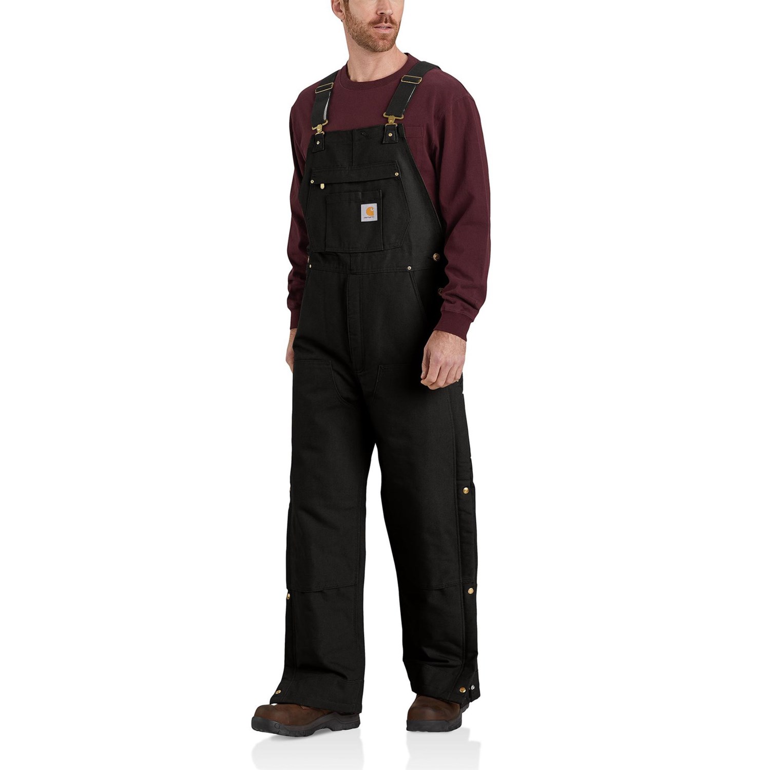 Carhartt 104393 Loose Fit Firm Duck Quilt-Lined Bib Overalls ...