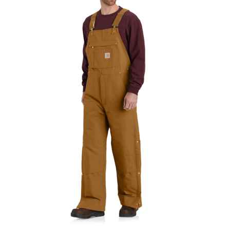 Carhartt 104393 Loose Fit Firm Duck Quilt-Lined Bib Overalls - Insulated, Factory Seconds in Carhartt Brown