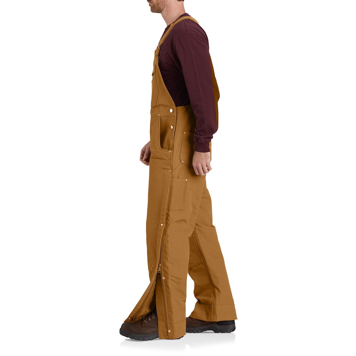 Carhartt 104393 Loose Fit Firm Duck Quilt-Lined Bib Overalls ...