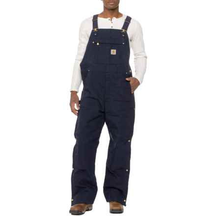 Carhartt 104393 Loose Fit Quilt-Lined Bib Overalls - Insulated in Dark Navy