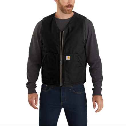 Carhartt 104394 Washed Duck Sherpa-Lined Vest - Factory Seconds in Black