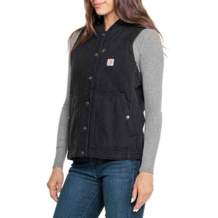 Carhartt 104423 Rugged Flex® Relaxed Fit Canvas Rib Collar Vest - Insulated in Black