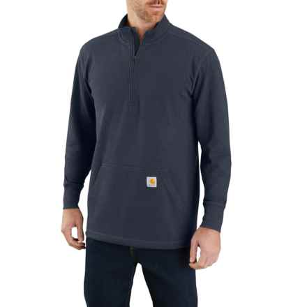 Carhartt 104428 Heavyweight Relaxed Fit Thermal Shirt - Zip Neck, Long Sleeve, Factory Seconds in Navy Heather