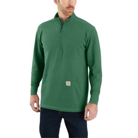 Carhartt 104428 Heavyweight Relaxed Fit Thermal Shirt - Zip Neck, Long Sleeve, Factory Seconds in North Woods Heather
