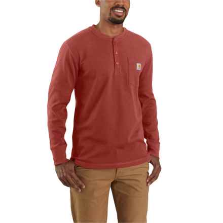 Carhartt 104429 Big and Tall Heavyweight Pocket Thermal Henley Shirt - Long Sleeve, Factory Seconds in Red Ochre