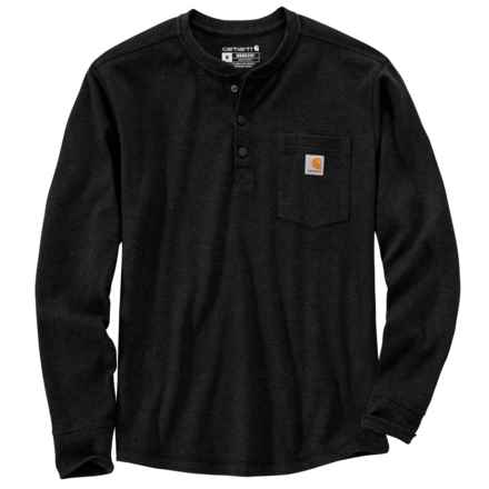 Carhartt 104429 Heavyweight Pocket Thermal Henley Shirt - Long Sleeve, Factory Seconds in Black