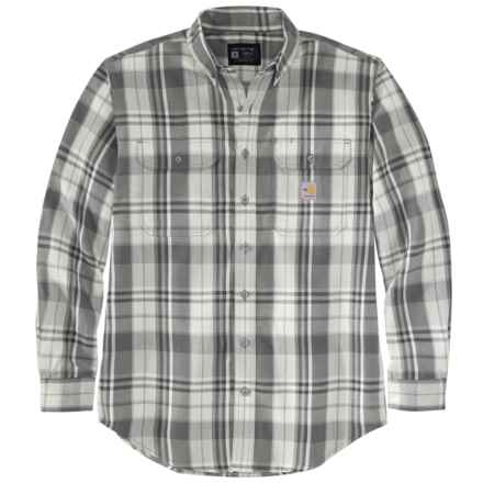 Carhartt 104507 Big and Tall Flame-Resistant Force® Rugged Flex® Loose Fit Midweight Twill Plaid Shirt - Long Sleeve in Shadow/Malt