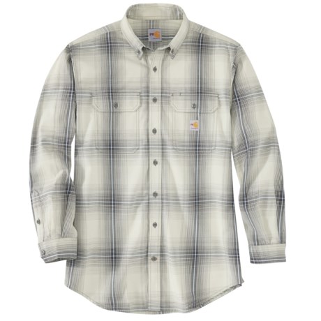 Carhartt 104507 Flame-Resistant Regular Fit Twill Plaid Shirt - Long Sleeve in Malt