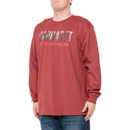 Carhartt 104508 Flame-Resistant Force® Original Fit Graphic T-Shirt - Long Sleeve in Red Brown Heather