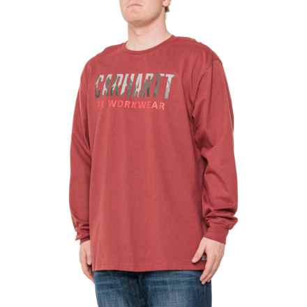 Carhartt 104508 Flame-Resistant Force® Original Fit Graphic T-Shirt - Long Sleeve in Red Brown Heather