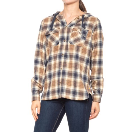 womens hooded plaid shirt