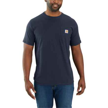 Carhartt 104616 Big and Tall Force® Relaxed Fit Midweight Pocket T-Shirt - UPF 25+, Short Sleeve in Navy