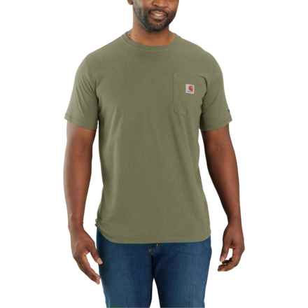 Carhartt 104616 Force® Relaxed Fit Midweight Pocket T-Shirt - UPF 25+, Short Sleeve in Basil Heather