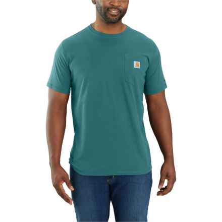 Carhartt 104616 Force® Relaxed Fit Midweight Pocket T-Shirt - UPF 25+, Short Sleeve in Sea Pine