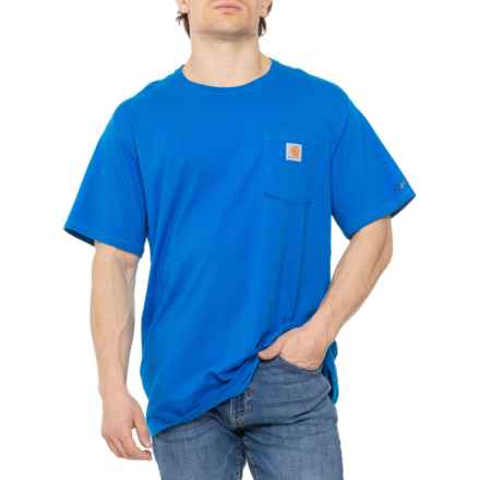 Carhartt 104616 Force® Relaxed Fit Midweight Pocket T-Shirt - UPF 25, Short Sleeve in Electric Blue