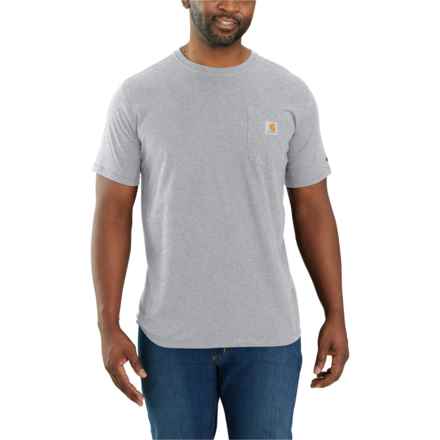 Carhartt 104616 Force® Relaxed Fit Midweight Pocket T-Shirt - UPF 25, Short Sleeve in Heather Gray