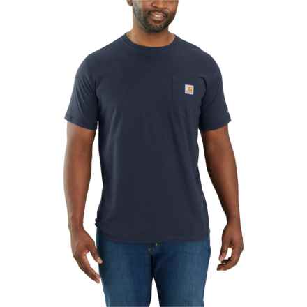 Carhartt 104616 Force® Relaxed Fit Midweight Pocket T-Shirt - UPF 25, Short Sleeve in Navy