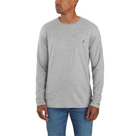 Carhartt 104617 Big and Tall Force® Relaxed Fit Midweight Pocket T-Shirt - Long Sleeve, Factory Seconds in Heather Grey