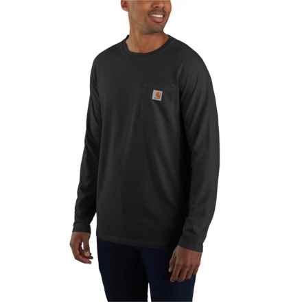 Carhartt 104617 Big and Tall Force® Relaxed Fit Midweight Pocket T-Shirt - UPF 25, Long Sleeve in Black