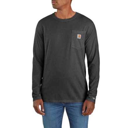 Carhartt 104617 Big and Tall Force® Relaxed Fit Midweight Pocket T-Shirt - UPF 25+, Long Sleeve in Heather Gray