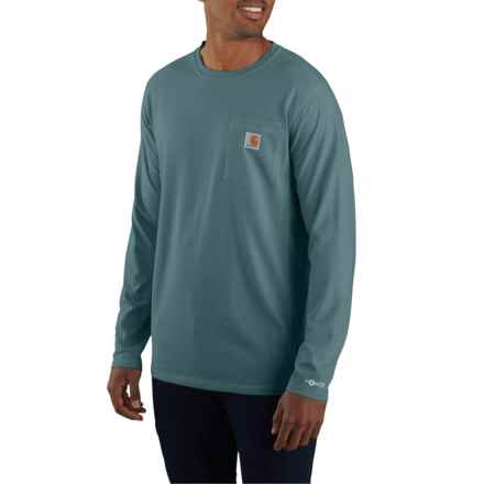 Carhartt 104617 Force® Relaxed Fit Midweight Pocket T-Shirt - Long Sleeve in Sea Pine