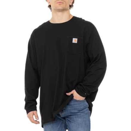 Carhartt 104617 Force® Relaxed Fit Midweight Pocket T-Shirt - UPF 25, Long Sleeve in Black