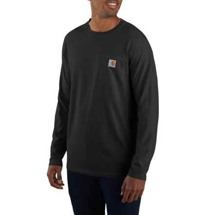 Carhartt 104617 Force® Relaxed Fit Midweight Pocket T-Shirt - UPF 25+, Long Sleeve in Black
