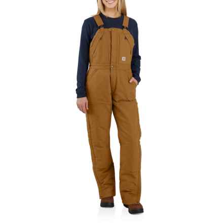 Carhartt 104694 Plus Loose Fit Washed Duck Bib Overalls - Insulated in Carhartt Brown