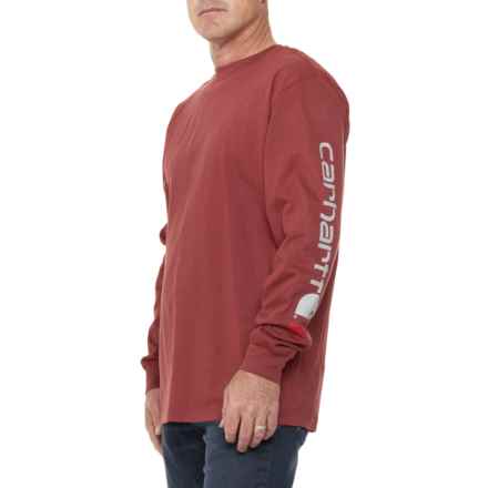 Carhartt 104769 Force® Flame-Resistant Loose Fit Graphic T-Shirt - Long Sleeve, Factory Seconds in Red Brown Heather