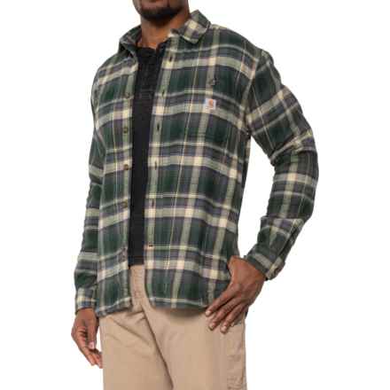 Carhartt 104913 Big and Tall Rugged Flex® Flannel Shirt - Fleece Lined, Long Sleeve in Canopy Green