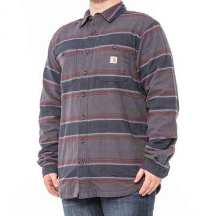 Carhartt 104913 Big and Tall Rugged Flex® Flannel Shirt - Fleece Lined, Long Sleeve in Shadow Stripe