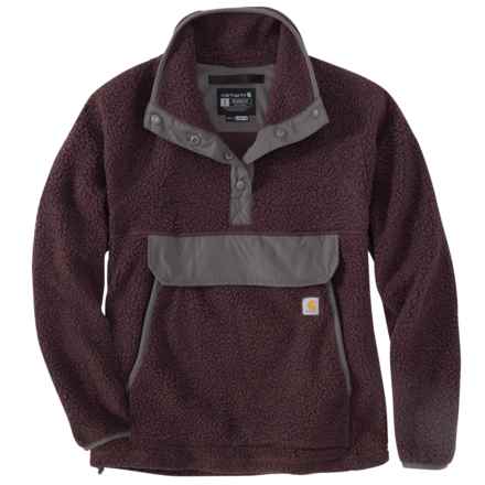 Carhartt 104922 Relaxed Fit Fleece Shirt - Snap Neck, Long Sleeve in Blackberry Heather