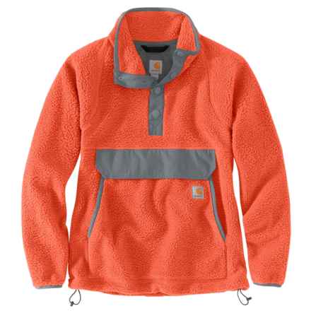 Carhartt 104922 Relaxed Fit Fleece Shirt - Snap Neck, Long Sleeve in Earthen Clay