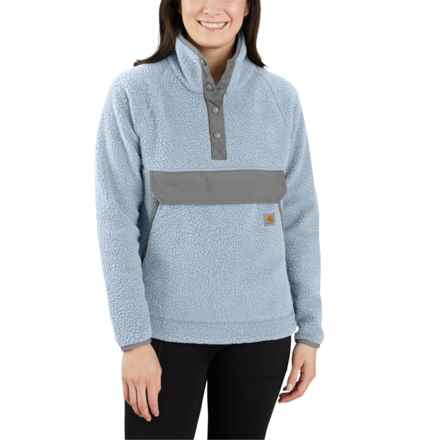 Carhartt 104922 Relaxed Fit Fleece Shirt - Snap Neck, Long Sleeve in Neptune