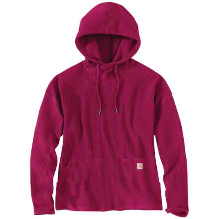 Carhartt 104967 Relaxed Fit Heavyweight Hooded Thermal Shirt - Long Sleeve in Beet Red Heather