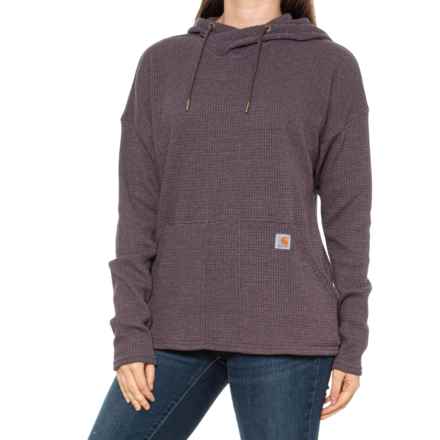 Carhartt 104967 Relaxed Fit Heavyweight Hooded Thermal Shirt - Long Sleeve in Blackberry Heather